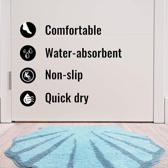 NEW  Seashell Bathroom Rugs and Mat Cute Beach Bath Mat - Picture 8 of 9